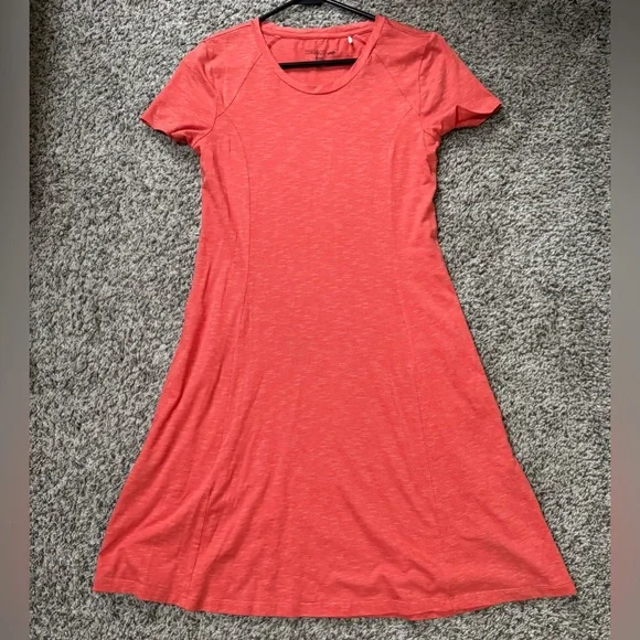 Toad & Co SS Windmere Dress W Sz. S Orange Cotton Pockets Beach Summer Resort - Picture 6 of 9